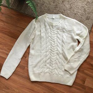 White Cable knit Sweater